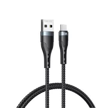 Remax USB - micro USB cable for charging and data transmission 2.4A 1m black (RC-C006)