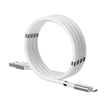 Remax self-organizing magnetic cable USB - USB Type C 2.1 A 1 m white (RC-125a white)