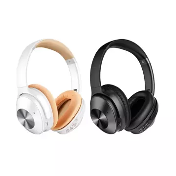 Remax wireless Bluetooth 5.0 headphones ANC (Active Noise Canceling) EDR with microphone white (RB-600HB)