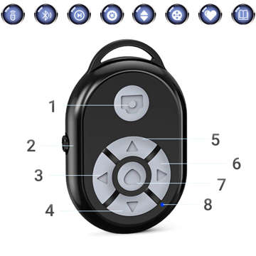 Remote controller Bluetooth remote control for phone control, taking photos, recordings, scrolling Alogy Black