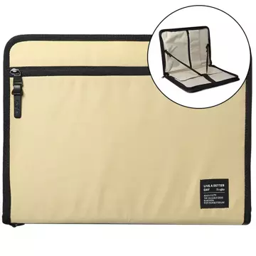 Ringke Smart Zip Pouch universal case for laptop tablet (up to 13'') stand organizer bag beige