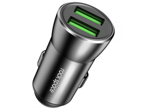 Rock Space H8 2x USB 2.4A car charger Black