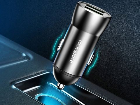 Rock Space H8 2x USB 2.4A car charger Black