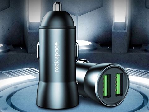 Rock Space H8 2x USB 2.4A car charger Black