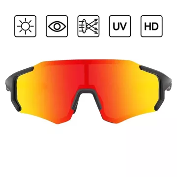 Rockbros 10182 polarizing cycling glasses - red