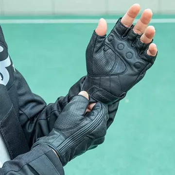 Rockbros 16220006003 L leather motorcycle gloves - black