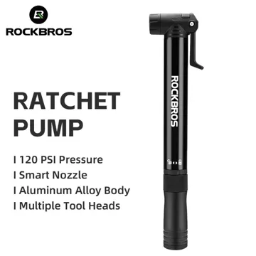Rockbros 42320010001 hand pump for bicycle screwdriver - black