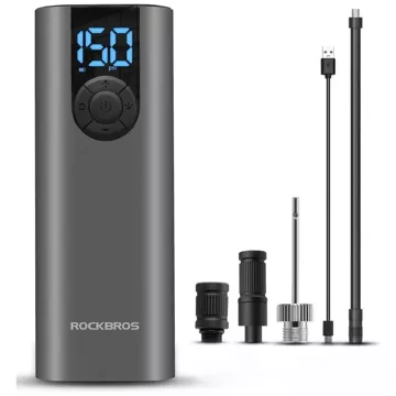 Rockbros 42720001001 electric bicycle pump with LED display USB-C - USB-A cable - black