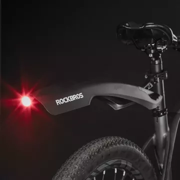 Rockbros DNB8001 mudguard with red LED light - black