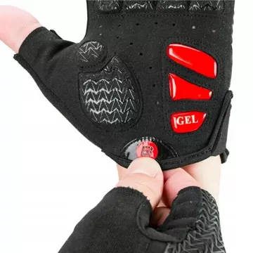 Rockbros S169BR S cycling gloves with gel inserts - black and red