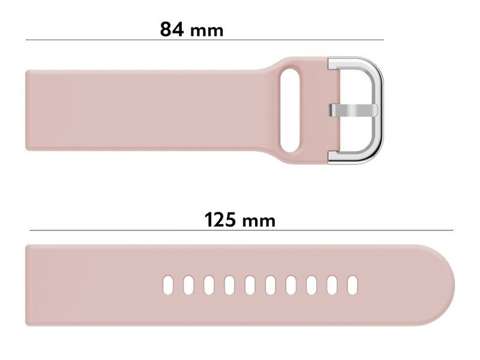 Rubber Alogy soft band universal sport strap for smartwatch 20mm Pink