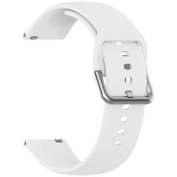 Rubber Alogy soft band universal sport strap for smartwatch 20mm White