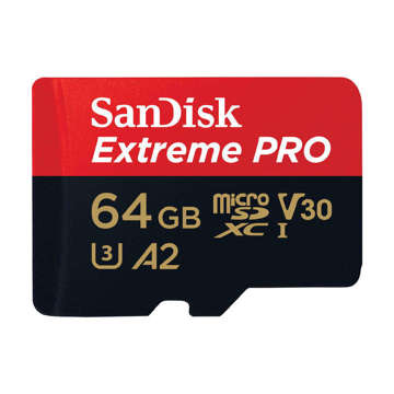 SANDISK EXTREME PRO microSDXC 64GB 200/90MB/s UHS-I U3 Memory Card (SDSQXCU-064G-GN6MA)