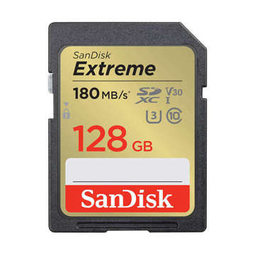 SANDISK EXTREME SDXC 128GB 180/90MB/s UHS-I U3 Memory Card (SDSDXVA-128G-GNCIN)