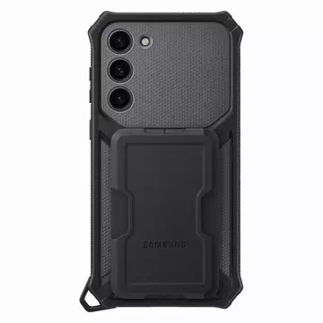 Samsung Rugged Gadget Case for Samsung Galaxy S23 Plus armored cover ring holder stand gray