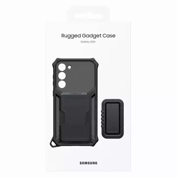 Samsung Rugged Gadget Case for Samsung Galaxy S23 Plus armored cover ring holder stand gray