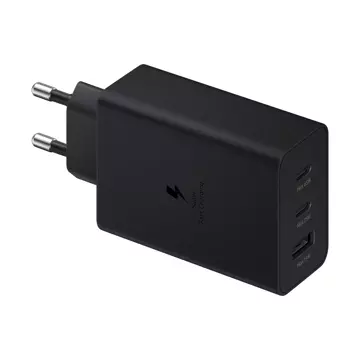 Samsung wall charger 2x USB Type C / USB PPS, Power Delivery PD 65W, QC 3.0, AFC, FCP black (EP-T6530NBEGEU)