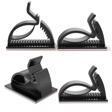 Self-adhesive clips x50 Desk cable organizer cable organizers for desk top wires 3M tape Alogy [50pcs]