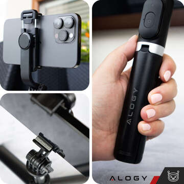 Selfie Stick Alogy Phone Holder Photo Tripod 103cm Bluetooth Remote Control Black