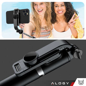 Selfie Stick Alogy Phone Holder Photo Tripod 103cm Bluetooth Remote Control Black