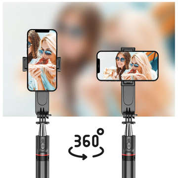 Selfie Stick Tripod L15 Tripod L15 Phone Holder with LED Lamp Bluetooth Remote Control Black