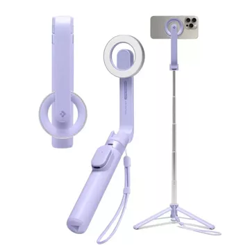 Selfie Stick Tripod Spigen S580W MagSafe Bluetooth Phone Holder Photo Remote Control Purple