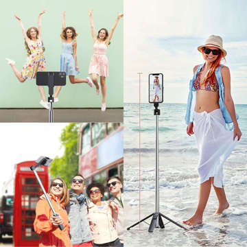 Selfie stick stick tripod phone holder stable photo tripod Alogy Quadrapod with Bluetooth remote control Black