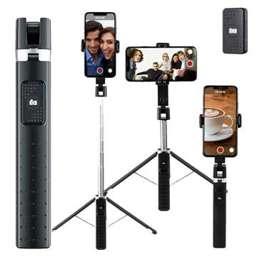 Selfie stick stick tripod phone holder stable photo tripod Alogy Quadrapod with Bluetooth remote control Black