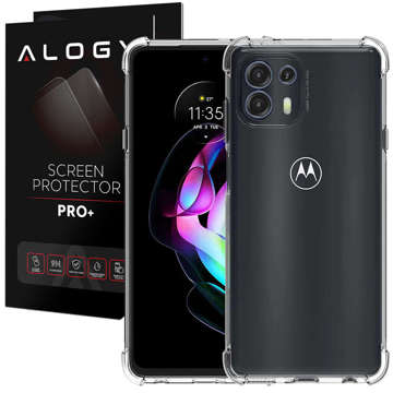 ShockProof Alogy Silicone Armor Case for Motorola Moto Edge 20 Lite Clear Glass