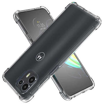 ShockProof Alogy Silicone Armor Case for Motorola Moto Edge 20 Lite Clear Glass