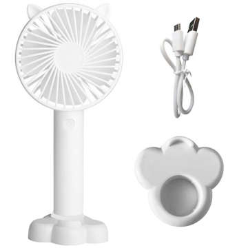 Small Fan Mini Desktop Fan Portable Handheld Wireless Silent 3W USB White