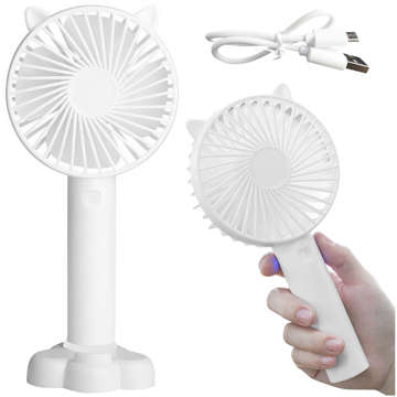 Small Fan Mini Desktop Fan Portable Handheld Wireless Silent 3W USB White