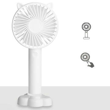 Small Fan Mini Desktop Fan Portable Handheld Wireless Silent 3W USB White