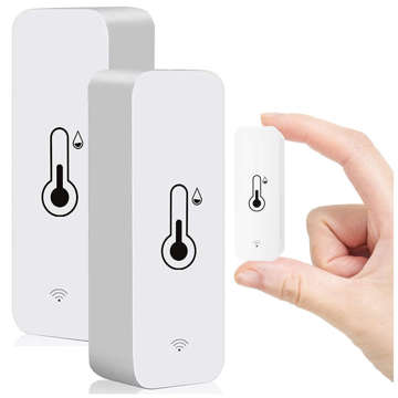 Smart kit 2x WiFi Alogy temperature and humidity sensor Tuya Smart Life Monitor thermometer white