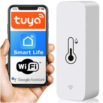 Smart kit 2x WiFi Alogy temperature and humidity sensor Tuya Smart Life Monitor thermometer white