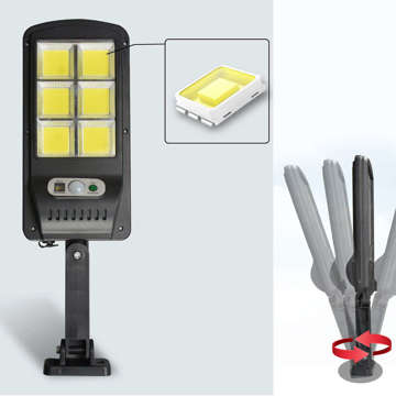 Solar lamp 120 LED with an external panel with a PIR motion and twilight sensor