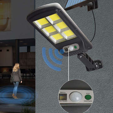 Solar lamp 120 LED with an external panel with a PIR motion and twilight sensor