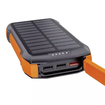 Solar power bank with inductive charging Choetech B567 3x USB 20000mAh 20W / QC 18W / Qi 10W (black and orange)