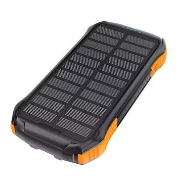 Solar power bank with inductive charging Choetech B659 2x USB 10000mAh Qi 5W (black and orange)