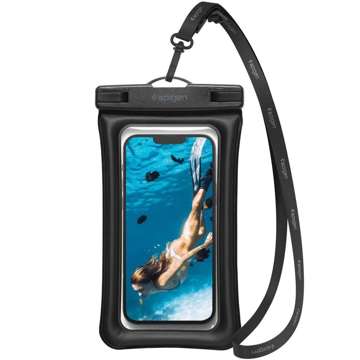 Spigen A621 IPX8 waterproof case for phone universal watertight waist bag pouch Black