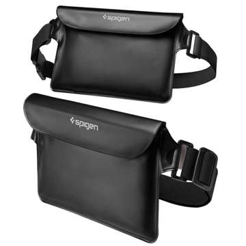 Spigen A621 IPX8 waterproof case for phone universal watertight waist bag pouch Black