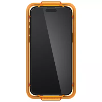 Spigen Alm Glass FC 2-Pack tempered glass for Apple iPhone 15 Plus Black