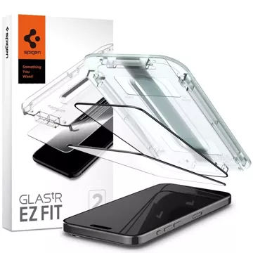 Spigen Glas.tR "Ez Fit" FC 2-pack tempered glass for Apple iPhone 15 Pro Max Black