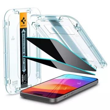 Spigen Glas.tR "Ez Fit" tempered glass 2-pack for Apple iPhone 15 Plus Privacy