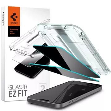 Spigen Glas.tR "Ez Fit" tempered glass 2-pack for Apple iPhone 15 Plus Privacy