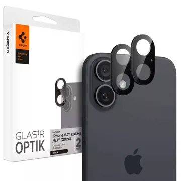 Spigen Optik Pro Glas.TR Camera Protector 2-pack for iPhone 16 / 16 Plus Black