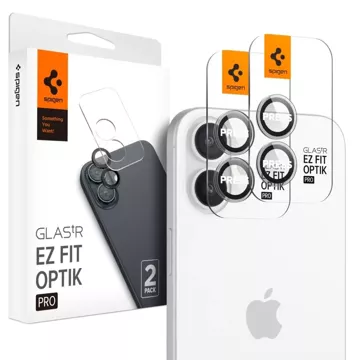 Spigen Optik Pro Glas.TR ”EZ FIT” Camera Protector 2-pack for iPhone 16 / 16 Plus Crystal Clear