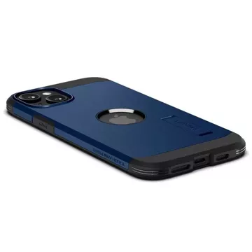 Spigen Tough Armor MagSafe case with stand for iPhone 15 Plus - blue