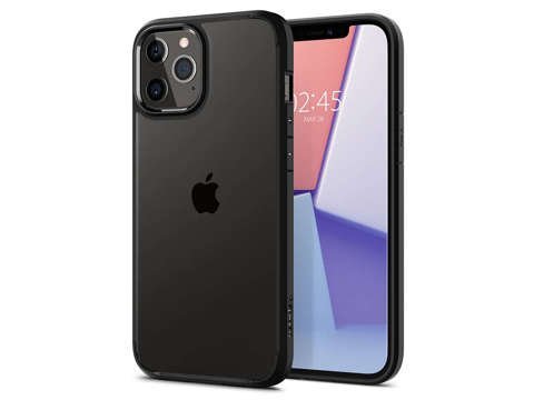 Spigen Ultra Hybrid Case for Apple iPhone 12/ 12 Pro 6.1 Matte Black Glass Alogy