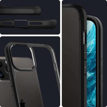 Spigen Ultra Hybrid Case for Apple iPhone 12/ 12 Pro 6.1 Matte Black Glass Alogy